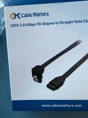 (2) Cable Matters SATA 3.0 6Gbps 90-Degree to Straight Data Cable